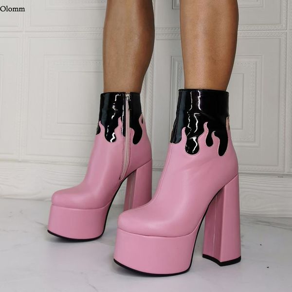 rontic 2021 new fashion women winter platform ankle boots square high heels round toe pink party shoes women us size 6-10.5, Black
rontic 2021 new fashion women winter platform ankle boots square high heels round toe pink party shoes women us size 6-10.5, Black