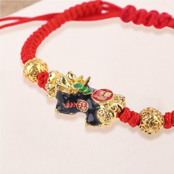 link, chain pi xiu charm color change temperature kabbalah red string braided mood bracelets c1fc, Black
link, chain pi xiu charm color change temperature kabbalah red string braided mood bracelets c1fc, Black
