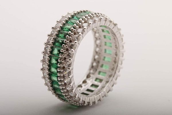 handmade silver baguette ring emerald gemstone jewelry round white z 925 sterling silver rhodium band ring size options, Golden;silver
handmade silver baguette ring emerald gemstone jewelry round white z 925 sterling silver rhodium band ring size options, Golden;silver