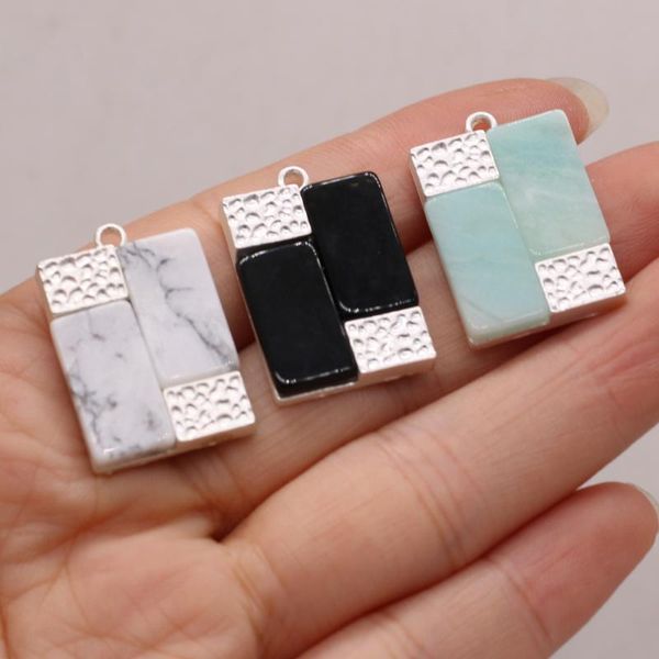 charms small pendant natural stone black agate amazonite rectangular for jewelry making necklace earring accessories 18x26mm, Bronze;silver
charms small pendant natural stone black agate amazonite rectangular for jewelry making necklace earring accessories 18x26mm, Bronze;silver