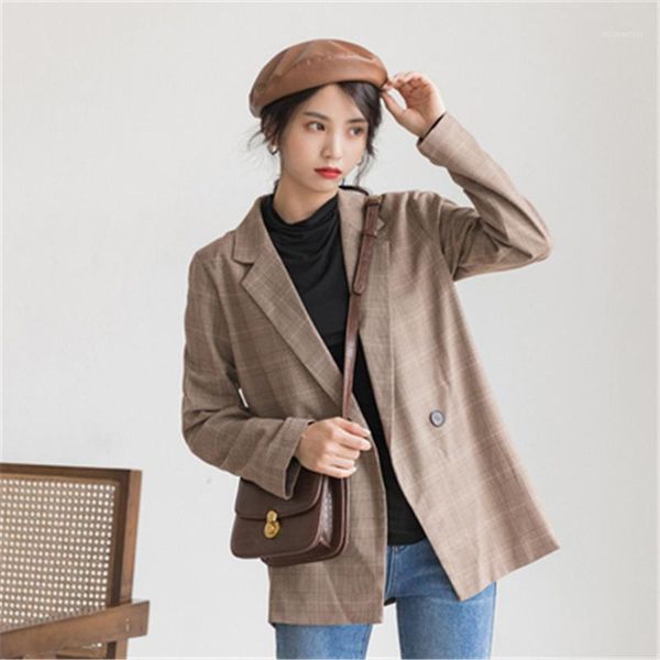 women's suits & blazers rugod fashion vintage plaid blazer women elegant notched collar long sleeve blaser jacket office lady spring co, White;black
women's suits & blazers rugod fashion vintage plaid blazer women elegant notched collar long sleeve blaser jacket office lady spring co, White;black