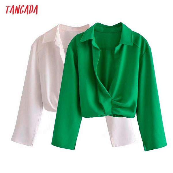 women's blouses & shirts tangada 2021 women green tunic crop blouse long sleeve chic female office lady shirt blusas femininas 3h725, White
women's blouses & shirts tangada 2021 women green tunic crop blouse long sleeve chic female office lady shirt blusas femininas 3h725, White