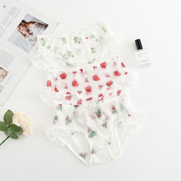 2Pieces/Lot Ultra-thin Mesh Transparent Panties of Large Size Sexy Lace Cute Ruffle Strawberry Print Ladies Briefs Plus Size Underwear Women, Green strawberry
2Pieces/Lot Ultra-thin Mesh Transparent Panties of Large Size Sexy Lace Cute Ruffle Strawberry Print Ladies Briefs Plus Size Underwear Women, Green strawberry