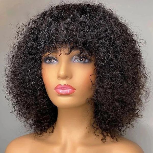 lx brand fringe wig human hair short bob wig jerry curly wigs with bangs 200 density full machine wig for women remy human hair wigfac, Black
lx brand fringe wig human hair short bob wig jerry curly wigs with bangs 200 density full machine wig for women remy human hair wigfac, Black