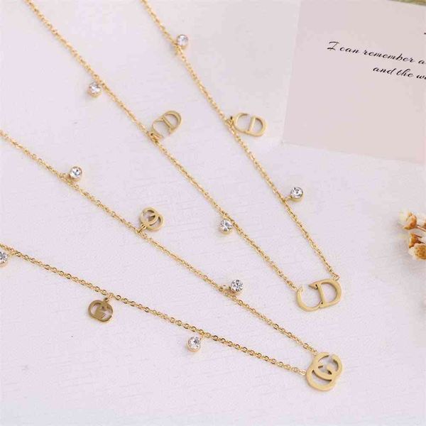 2021 luxury designer jewelry display titanium steel double small letter diamond necklace korean version simple commuter ol clavicle chain, Silver
2021 luxury designer jewelry display titanium steel double small letter diamond necklace korean version simple commuter ol clavicle chain, Silver
