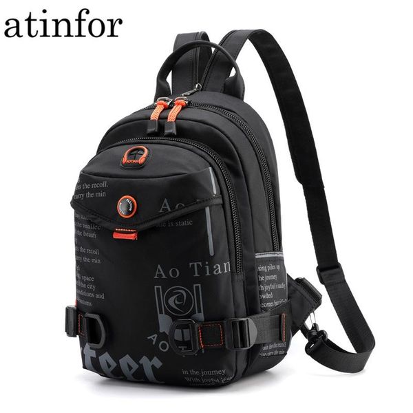backpack street brand waterproof headphone cable hole small men shoulder travel bag