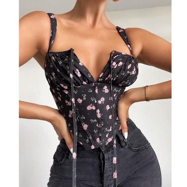 women's tanks & camis floral corset women print hollow out crop summer lace up sleeveless ruched boning bustier casual tank, White
women's tanks & camis floral corset women print hollow out crop summer lace up sleeveless ruched boning bustier casual tank, White