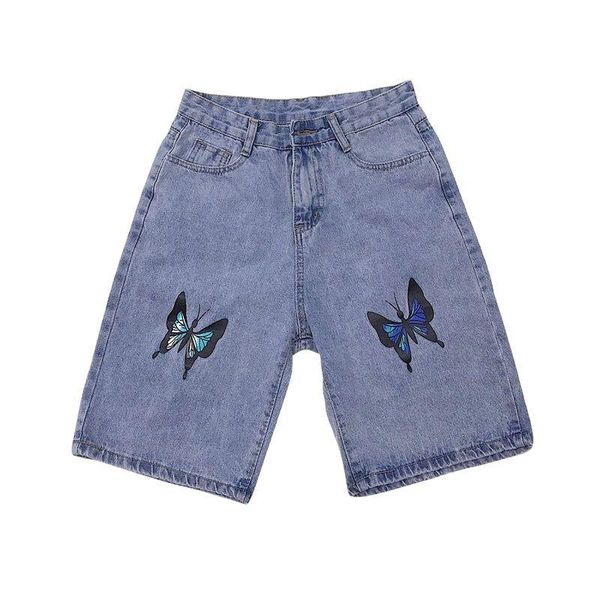 women's jeans women short 2021 summer streetwear butterfly print high waist five points casual denim vintage mother shorts pants mujer, Blue
women's jeans women short 2021 summer streetwear butterfly print high waist five points casual denim vintage mother shorts pants mujer, Blue