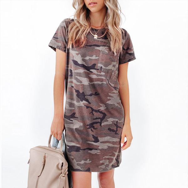 selling camouflage prints womens dresses summer with pocket o neck short sleeves mini knee length, Black;gray
selling camouflage prints womens dresses summer with pocket o neck short sleeves mini knee length, Black;gray