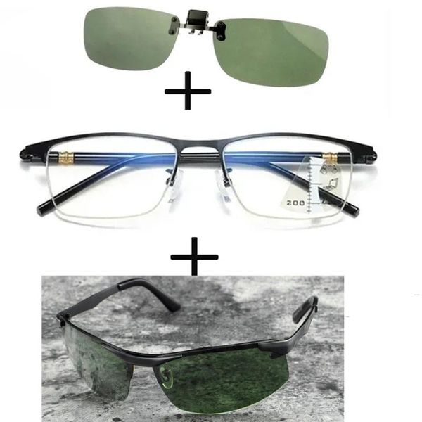 sunglasses 3pcs progressive far and near business reading glasses for men women + polarized alloy round clip, White;black
sunglasses 3pcs progressive far and near business reading glasses for men women + polarized alloy round clip, White;black