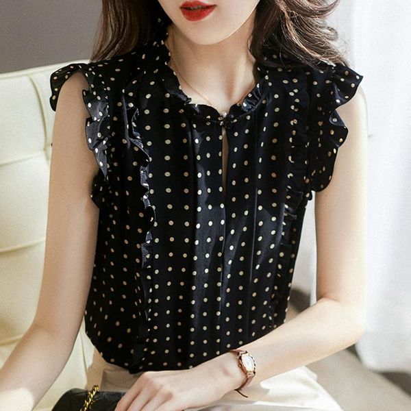 women's blouses & shirts blouse dot pattern wearing thin elegant sleeveless date button ladies fashion lid sleeve simple shirt 2021 fem, White
women's blouses & shirts blouse dot pattern wearing thin elegant sleeveless date button ladies fashion lid sleeve simple shirt 2021 fem, White