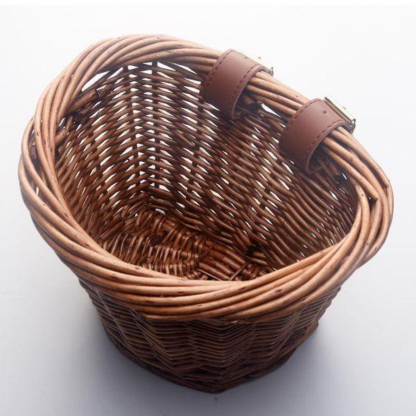 cycling bags 16 inch retro durable wicker storage sturdy bicycle basket lightweight children hand-woven brown front with straps
cycling bags 16 inch retro durable wicker storage sturdy bicycle basket lightweight children hand-woven brown front with straps