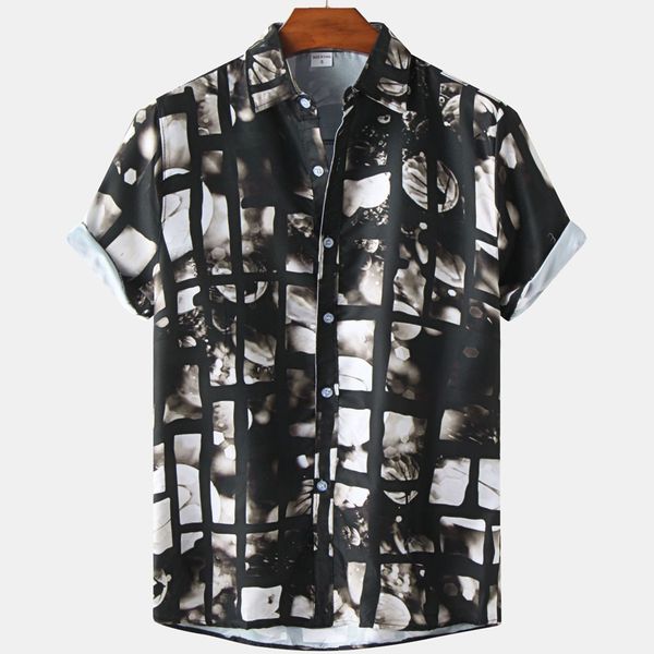 plaid print shirts men short sleeve casual mens aloha shirt beach holiday hawaiian camisas summer brand breathable chemise homme 210524, White;black
plaid print shirts men short sleeve casual mens aloha shirt beach holiday hawaiian camisas summer brand breathable chemise homme 210524, White;black
