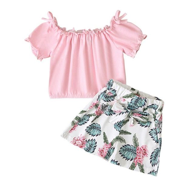 clothing sets 1-6y toddler kids baby girl short sleeve off shoulder t-shirt floral shorts pant bottom 2pcs outfits summer clothes set, White
clothing sets 1-6y toddler kids baby girl short sleeve off shoulder t-shirt floral shorts pant bottom 2pcs outfits summer clothes set, White