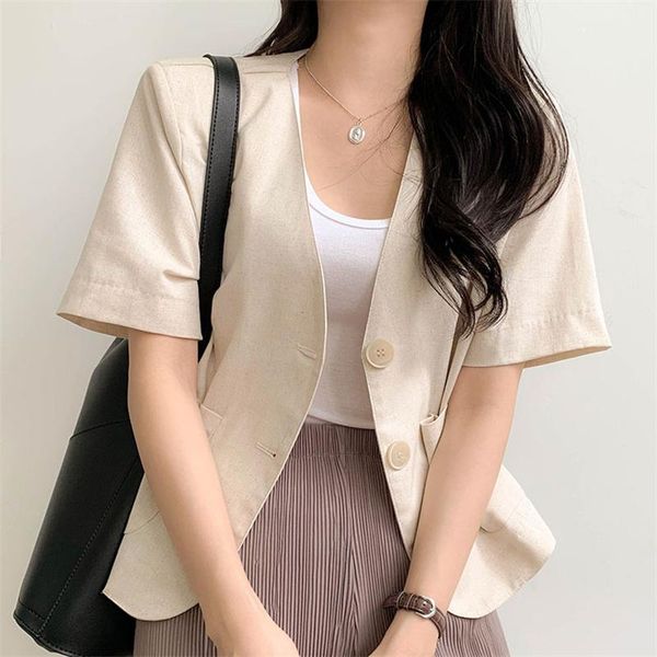 women's suits & blazers hzirip 2021 chic v-neck retro summer stylish office lady femme gentle streetwear solid short sleeves all-match, White;black
women's suits & blazers hzirip 2021 chic v-neck retro summer stylish office lady femme gentle streetwear solid short sleeves all-match, White;black