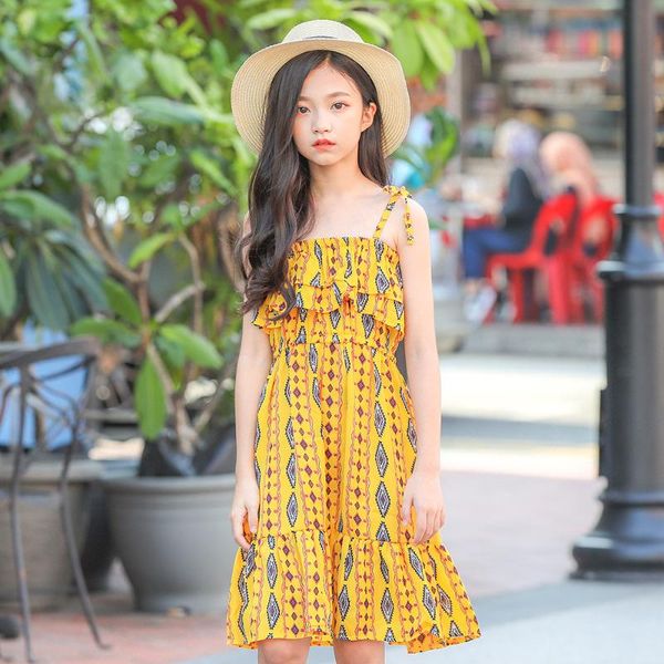 girl's dresses floral print chiffon dress teenage girls clothing 2021 summer casual party for kids girl vestidos clothes, Red;yellow
girl's dresses floral print chiffon dress teenage girls clothing 2021 summer casual party for kids girl vestidos clothes, Red;yellow