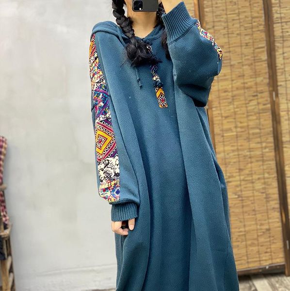 casual dresses knitting dress women autumn winter loose retro all-match hooded print spliced pocket, Black;gray
casual dresses knitting dress women autumn winter loose retro all-match hooded print spliced pocket, Black;gray