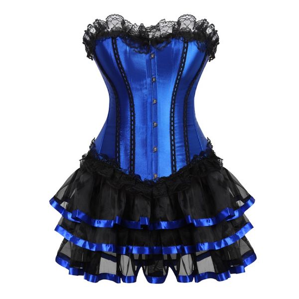 womens burlesque corsets dress with skirt costumes vintage floral lace up blue corset bustier lingerie plus size, Black;white
womens burlesque corsets dress with skirt costumes vintage floral lace up blue corset bustier lingerie plus size, Black;white