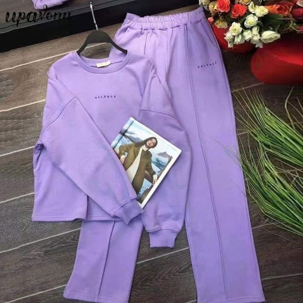 women's loose letter sports set o-neck long sleeve pullover sweater & elastic pants two-piece casual two piece, White
women's loose letter sports set o-neck long sleeve pullover sweater & elastic pants two-piece casual two piece, White