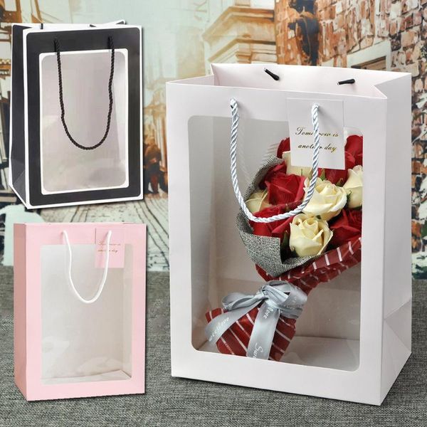 paper kraft boxes flower gift handbag clear window bag transparent square shape portable packing bags bouquet box storage
paper kraft boxes flower gift handbag clear window bag transparent square shape portable packing bags bouquet box storage