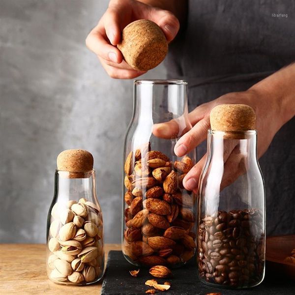 storage bottles & jars cork ball sealed transparent glass bottle, kitchen coffee bean dried fruit, beans.
storage bottles & jars cork ball sealed transparent glass bottle, kitchen coffee bean dried fruit, beans.