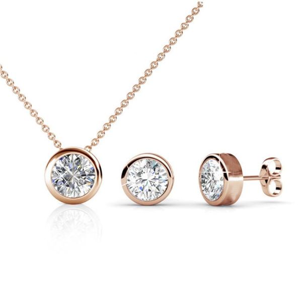 earrings & necklace 316l stainless steel fashion inlaid zircon rose gold titanium earring set bizuteria damska komplety, Silver
earrings & necklace 316l stainless steel fashion inlaid zircon rose gold titanium earring set bizuteria damska komplety, Silver