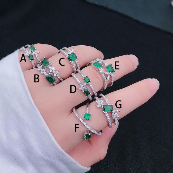cluster rings handmde promise emerald cz ring 925 sterling silver bijou engagement wedding band for women bridal fine party jewelry gift, Golden;silver
cluster rings handmde promise emerald cz ring 925 sterling silver bijou engagement wedding band for women bridal fine party jewelry gift, Golden;silver