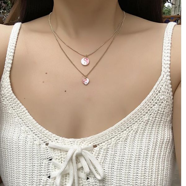 chains punki 2021 color dripping oil heart-shaped yin and yang gossip necklace rice bead small flower butterfly flat snake chain set, Silver
chains punki 2021 color dripping oil heart-shaped yin and yang gossip necklace rice bead small flower butterfly flat snake chain set, Silver