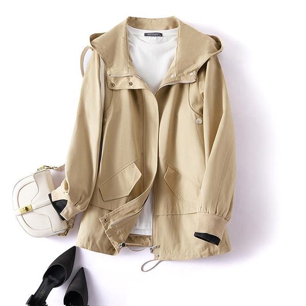 women's trench coats short windbreaker spring clothing 2021 temperament goddess model small fashion medium length coat 5490, Tan;black
women's trench coats short windbreaker spring clothing 2021 temperament goddess model small fashion medium length coat 5490, Tan;black