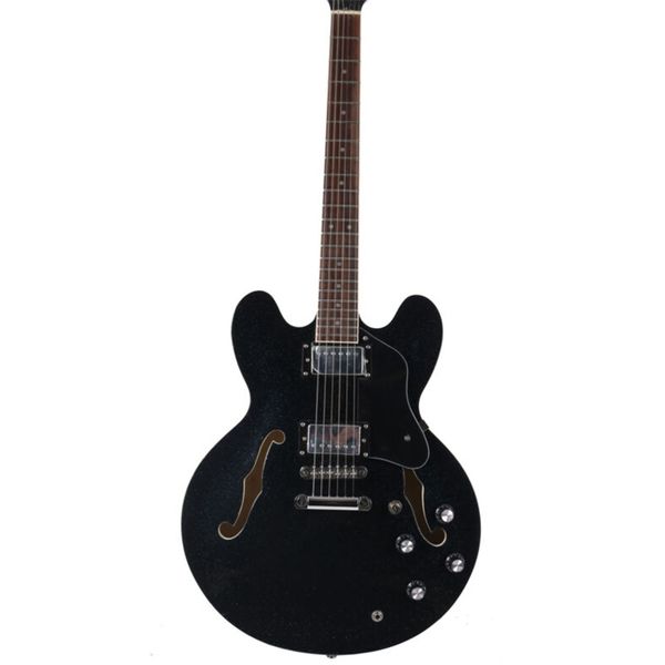 new 6 strings black -335 semi hollow body electric guitar chrome hardware pickups rosewood fingerboard
new 6 strings black -335 semi hollow body electric guitar chrome hardware pickups rosewood fingerboard