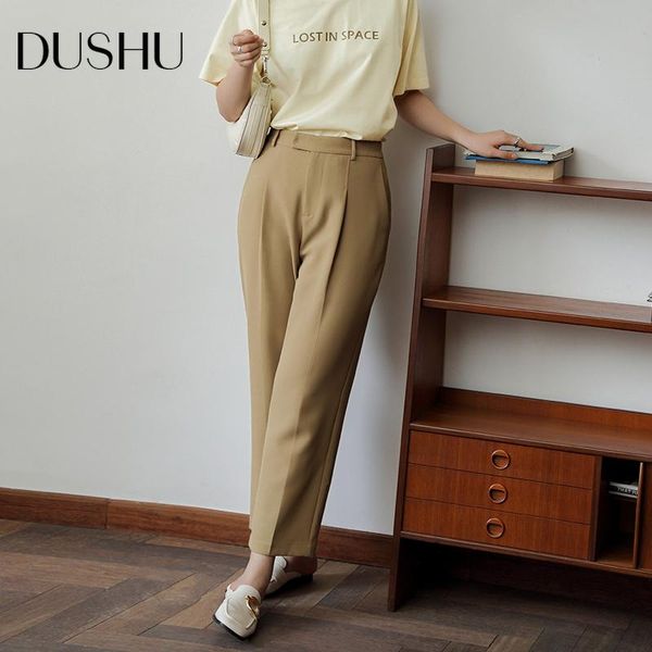 women's pants & capris dushu office lady loose premium sense tapered casual fall 2021 mid-seam pleated thin women, Black;white
women's pants & capris dushu office lady loose premium sense tapered casual fall 2021 mid-seam pleated thin women, Black;white