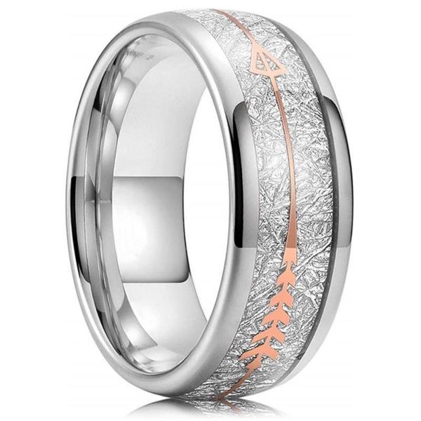 wedding rings fashion 8mm stainless steel inlay white meteorite and rose gold arrow band men's promise jewelry gift, Slivery;golden
wedding rings fashion 8mm stainless steel inlay white meteorite and rose gold arrow band men's promise jewelry gift, Slivery;golden