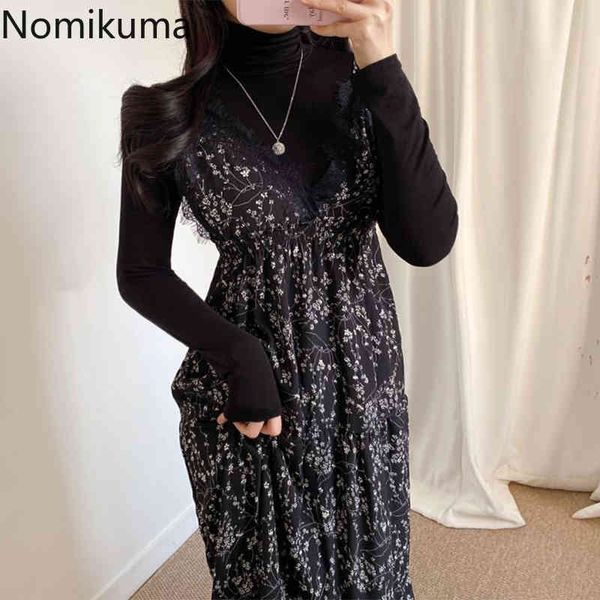 nomikuma lace patchwork spaghetti strap dress women slim waist vintage floral printed dresses female korean style vestidos mujer 210514, Black;gray
nomikuma lace patchwork spaghetti strap dress women slim waist vintage floral printed dresses female korean style vestidos mujer 210514, Black;gray