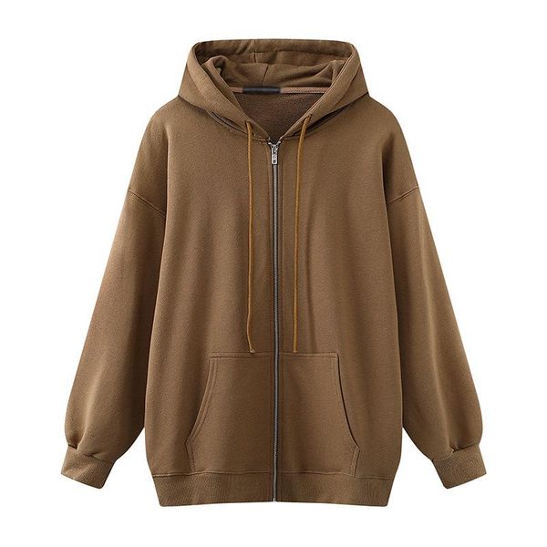 women's hoodies & sweatshirts weiyao vintage women brown oversize soft cotton 2021 autumn fashion ladies loose casual girls chic outwea, Black
women's hoodies & sweatshirts weiyao vintage women brown oversize soft cotton 2021 autumn fashion ladies loose casual girls chic outwea, Black