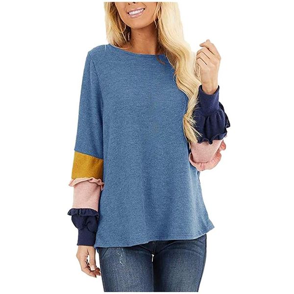 women's t-shirt long-sleeved casual loose pullover round neck multicolor stitching print street plus size women clothing fashion, White
women's t-shirt long-sleeved casual loose pullover round neck multicolor stitching print street plus size women clothing fashion, White