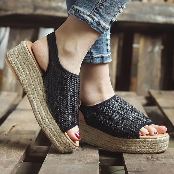 women's knitted slingbacks wedges sandals ladies casual buckle footwear woman comfortable platform plus size 2021 summer, Black
women's knitted slingbacks wedges sandals ladies casual buckle footwear woman comfortable platform plus size 2021 summer, Black