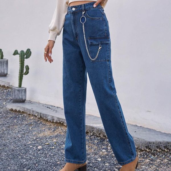 gothic chain jeans for women high waisted straight denim pants pockets wide leg trousers harajuku baggy joggers casual women's, Blue
gothic chain jeans for women high waisted straight denim pants pockets wide leg trousers harajuku baggy joggers casual women's, Blue