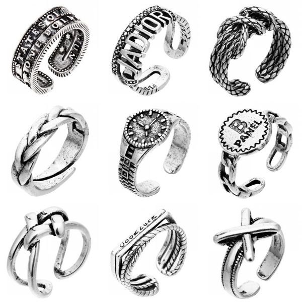 cluster rings punk retro alphabet silver coin ring trendy color geometric clock pattern opening adjustable hip-hop jewelry for men, Golden;silver
cluster rings punk retro alphabet silver coin ring trendy color geometric clock pattern opening adjustable hip-hop jewelry for men, Golden;silver
