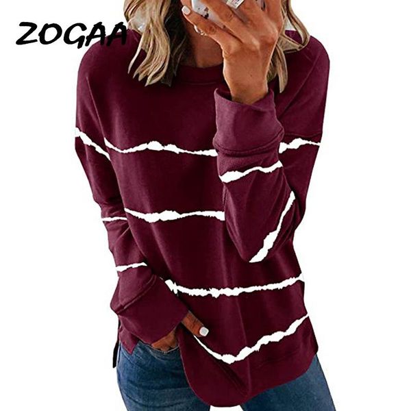 women's t-shirt zogaa t-shirts women autumn winter print striped loose long-sleeved female o-neck casual trendy oversized all-match, White
women's t-shirt zogaa t-shirts women autumn winter print striped loose long-sleeved female o-neck casual trendy oversized all-match, White