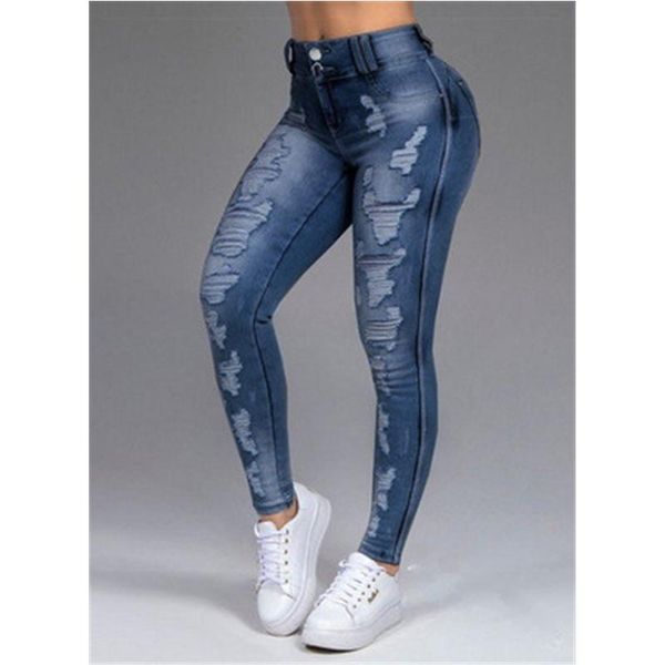 womens hole broken jeans fashion occident trend high waist button zipper denim pencil pants designer female autumn elasticity casual jean, Blue
womens hole broken jeans fashion occident trend high waist button zipper denim pencil pants designer female autumn elasticity casual jean, Blue