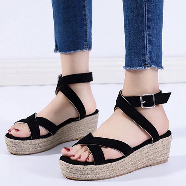 women's sandals fashion woman platform flats shoes women casual buckle strap female ladies soft footwear, Black
women's sandals fashion woman platform flats shoes women casual buckle strap female ladies soft footwear, Black