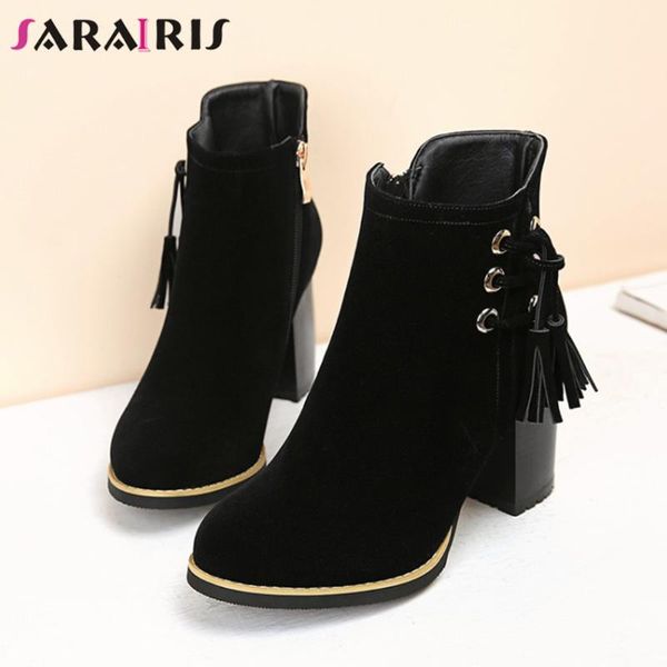 boots sarairis brand consise ladies round toe fringe high heel ankle women flock spring autumn fashion shoes woman, Black
boots sarairis brand consise ladies round toe fringe high heel ankle women flock spring autumn fashion shoes woman, Black