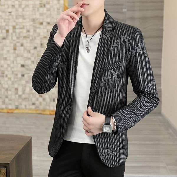 men's suits & blazers 2021 autumn male blazer fashion versatile korean suit jacket printed street trend coat business casual slim cloth, White;black
men's suits & blazers 2021 autumn male blazer fashion versatile korean suit jacket printed street trend coat business casual slim cloth, White;black