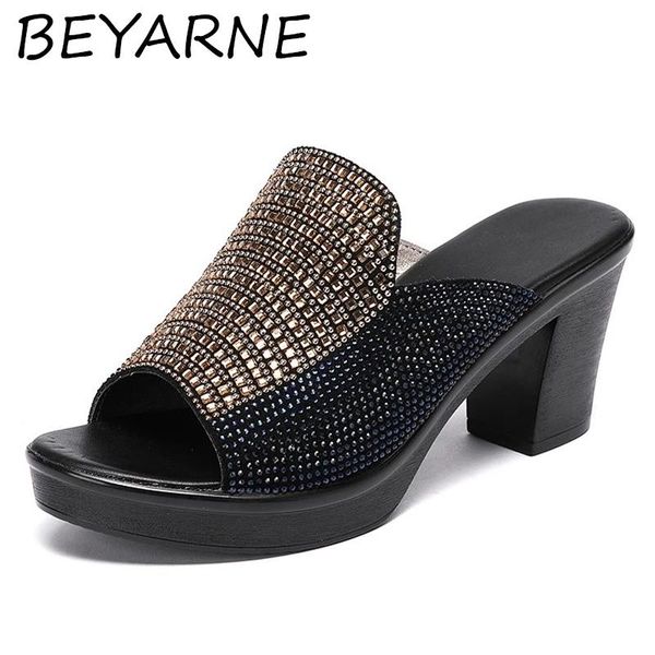 women slipper's 2021 ladies summer slippers shoes high heels fashion rhinestone genuine leather, Black
women slipper's 2021 ladies summer slippers shoes high heels fashion rhinestone genuine leather, Black