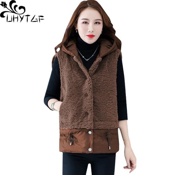 women's vests uhytgf plus size vest women fashion hooded warm winter fur jacket korean lambskin sleeveless female coat chaleco mujer 79, Black;white
women's vests uhytgf plus size vest women fashion hooded warm winter fur jacket korean lambskin sleeveless female coat chaleco mujer 79, Black;white