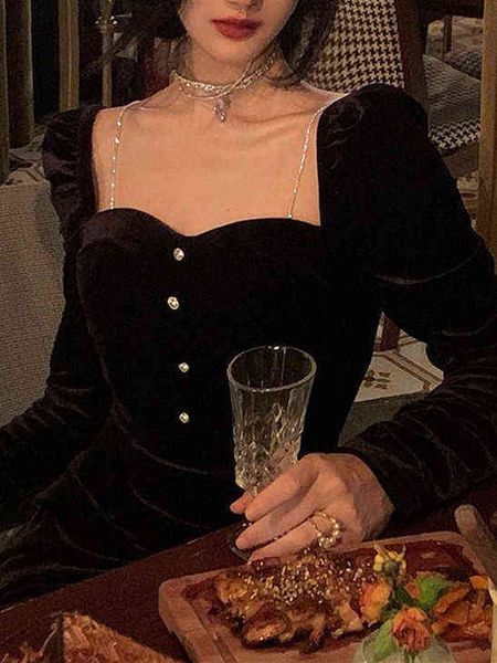 casual dresses black veet long sleeve dr's french 2022 temperament autumn hepburn small black, Black;gray
casual dresses black veet long sleeve dr's french 2022 temperament autumn hepburn small black, Black;gray
