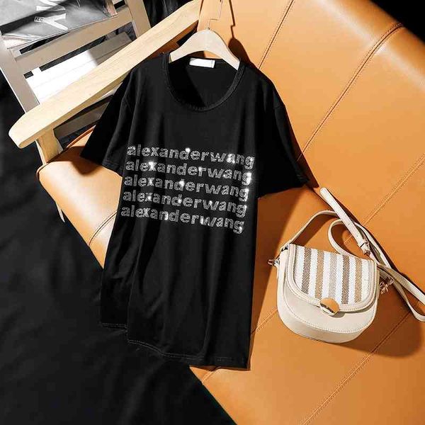 summer plus size clothing street casual loose short-sleeve t-shirt for women fashion letter diamonds female & tees 210322, White
summer plus size clothing street casual loose short-sleeve t-shirt for women fashion letter diamonds female & tees 210322, White