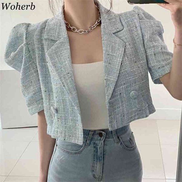 vintage korean women coat jacket summer short sleeve notched collar one button elegant ladies coats femme 210519, White;black
vintage korean women coat jacket summer short sleeve notched collar one button elegant ladies coats femme 210519, White;black