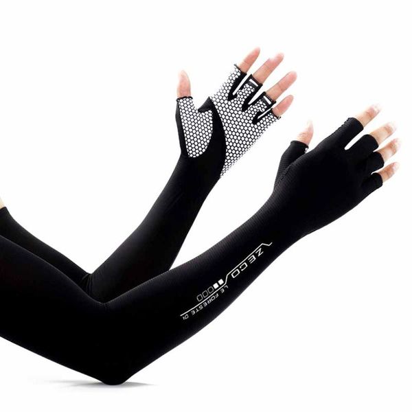 pair of sports cycling gloves arm sleeves non-slip bicycle half finger for men women cover sunscreen protector, Black
pair of sports cycling gloves arm sleeves non-slip bicycle half finger for men women cover sunscreen protector, Black