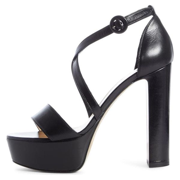 sandals summer waterproof platform thick heel high buckle color matching solid suede plus size dress women's shoe, Black
sandals summer waterproof platform thick heel high buckle color matching solid suede plus size dress women's shoe, Black
